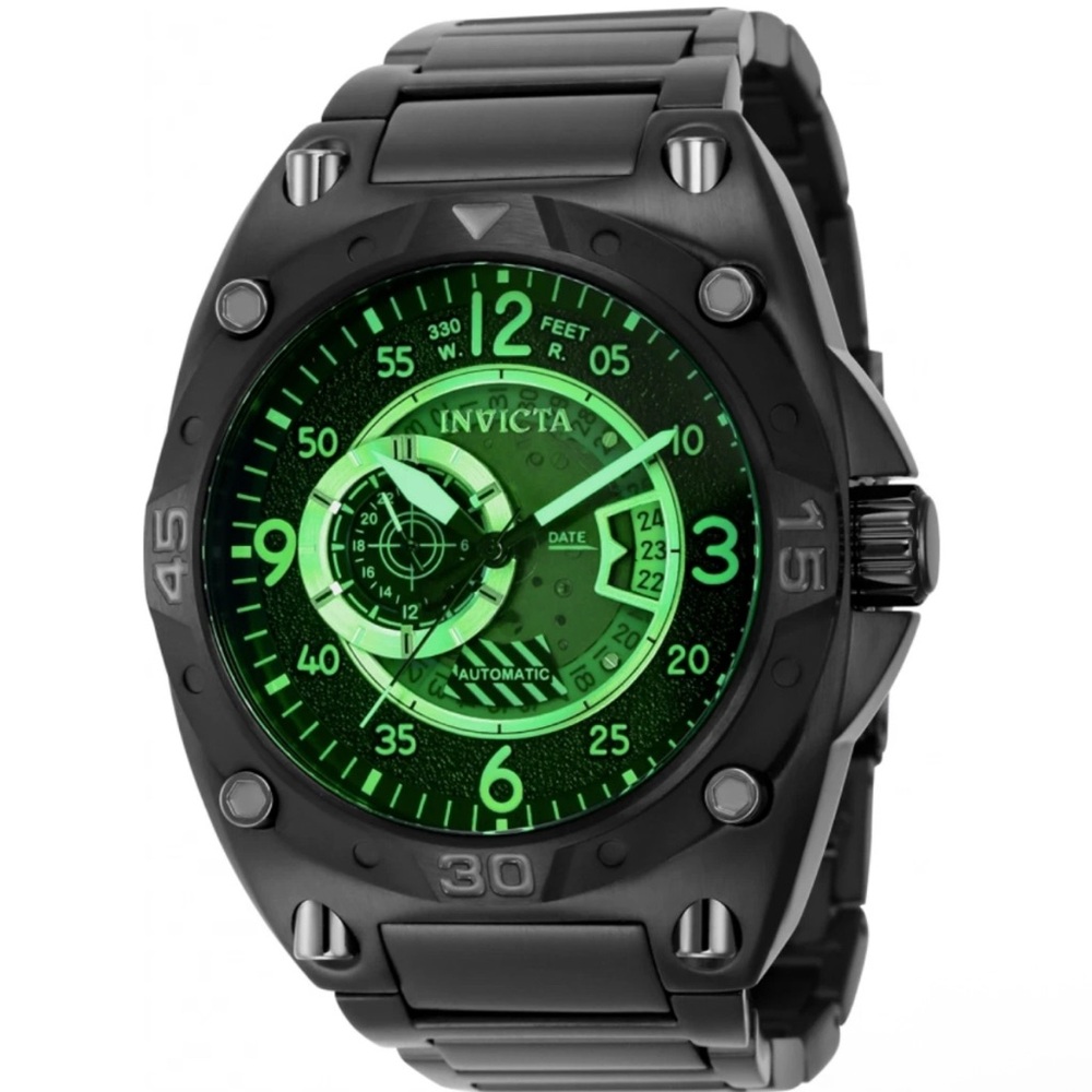 Invicta Black and Green Dial Watch